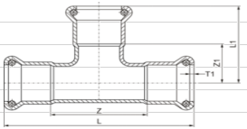 Threaded Female Carbon Steel Reducing Tee Press Connection Fire Resistant