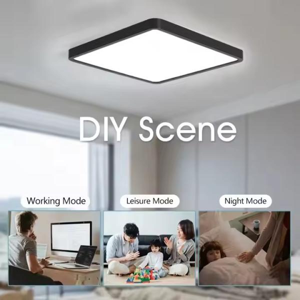 Remote Control CCT LED Ceiling Light Square Smart LED Panel Lamp For Living Room