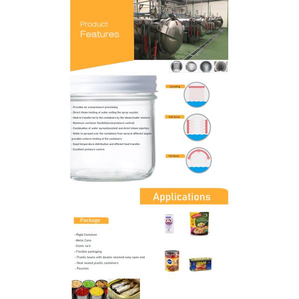 3P Voltage Industrial Canning Autoclave Retort Machine with Automatic Batch Operation