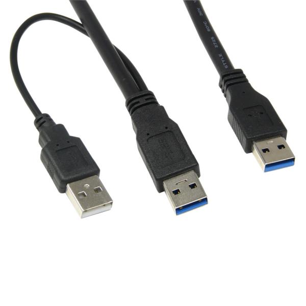 2x USB 3.0 two A Male to A Male Power Supply Y-Cable am to am for HDD Enclosure
