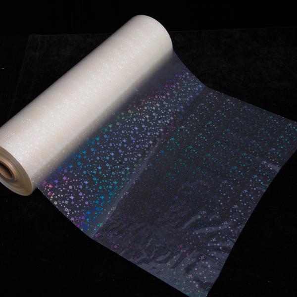 Nueva película de laminación holográfica térmica BOPP con diseño, holográfica transparente, película de laminación en caliente de alta calidad para embalaje