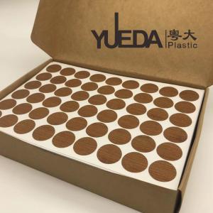 Flexible Heat Resistant Cabinet Screw Stickers  For Easy Bolt Protection Brown Grain