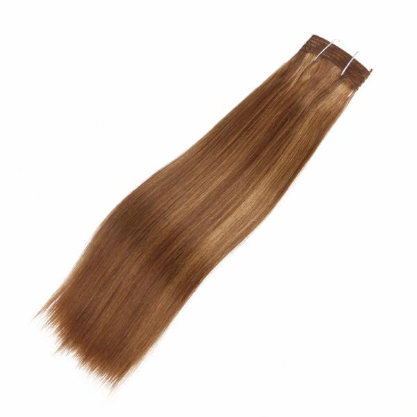 Hair Double Drawn Brazilian Remy Human Hair Bundles Straight Hair Weave Color #P6/27 Piano Colors Blonde Bundles