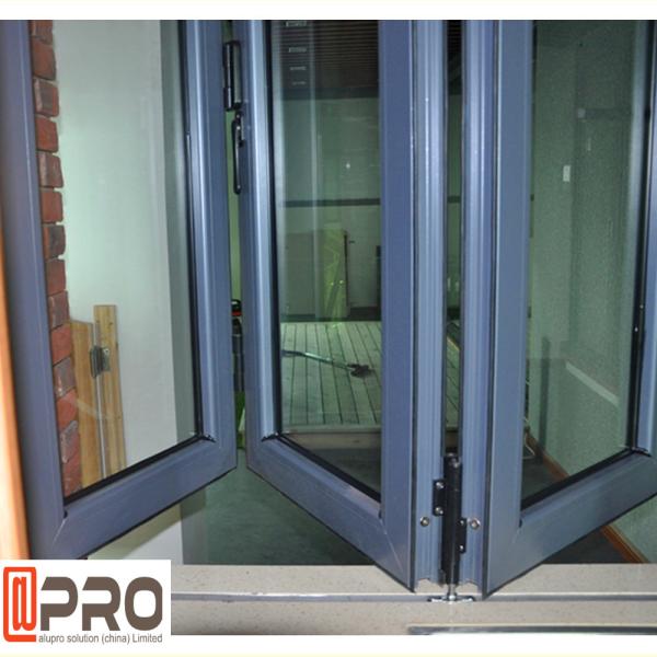 Reflective Aluminum Glass Sliding Window / Horizontal Bifold Windows bi-fold aluminum door bi-folding windows for