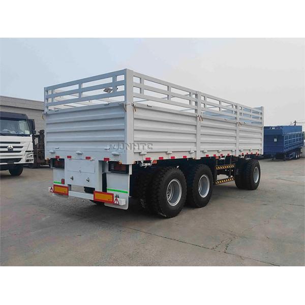 Trailer complet 3 essieux 40 tonnes de clôture de chargement Trailer complet avec barre de traction