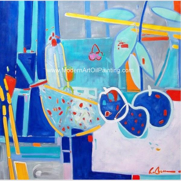 Abstraia ainda a pintura a óleo da vida, pintura a óleo contemporânea do fruto para a decoração da casa