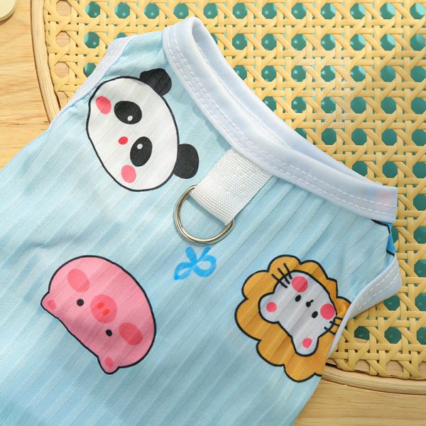 Ice Silk Dog Summer Vest Machine Washable XS-8XL With Printed Pattern