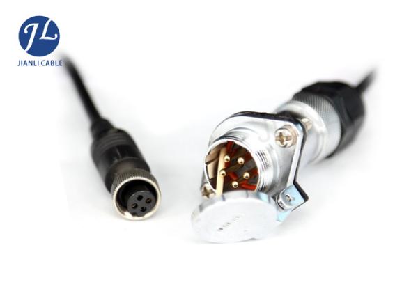 Side View Camera Vision Systems Cable with 7 Pin Metal Lockable Connector 1 Camera