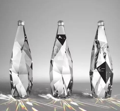 Transparent Rhombus Glass Bottle 350ml 500ml Custom Color Glass Collar Unique Design