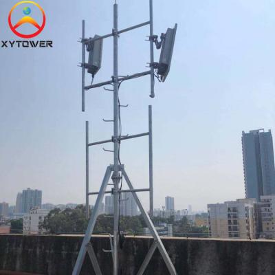 Galvanized Cell Phone Steel Pole Telecommunication Rooftop Tower