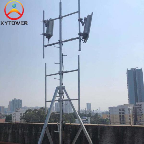 Galvanized Cell Phone Steel Pole Telecommunication Rooftop Tower
