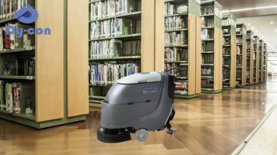 Quiet Library Floor Scrubber With Brush Assisted Driving System 18in/20in Brush Auto Shutoff Gentle Cleaning