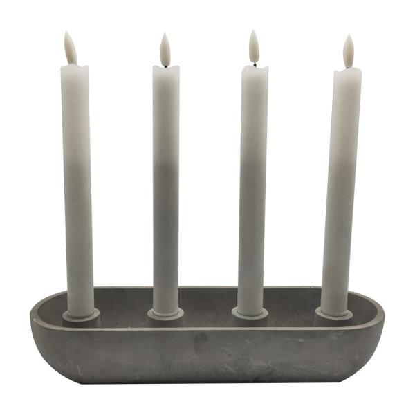 Цементный свечник 4 Конечный светодиодный свечник 2,4*2,4*20 см Цементная основа 30*10*5,2 см