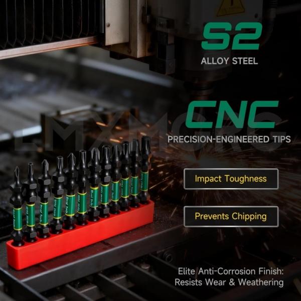 Heavy-Duty Hybrid Structural Bit | 2.5-Inch Reversible PH2/T25 Power Bit