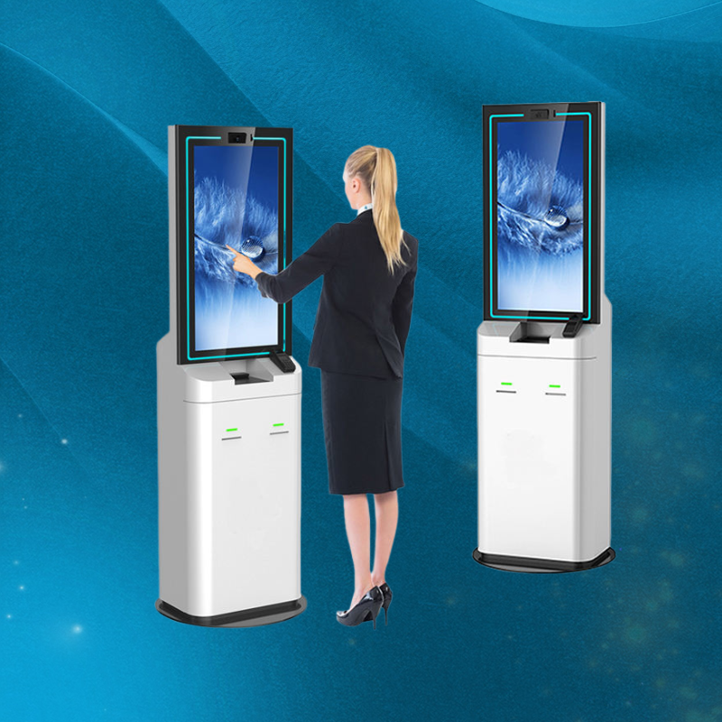 Elegant And Smart Design Hotel Self Check In Kiosk with Optional Wheels for Flexible Positioning and Guest Processing