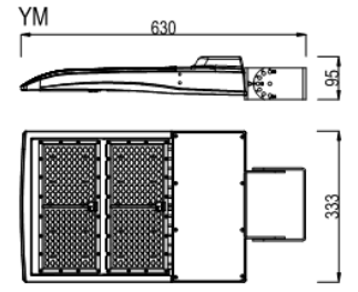 Outdoor White 26000LM 300W 5000K 480V LED Shoebox Light