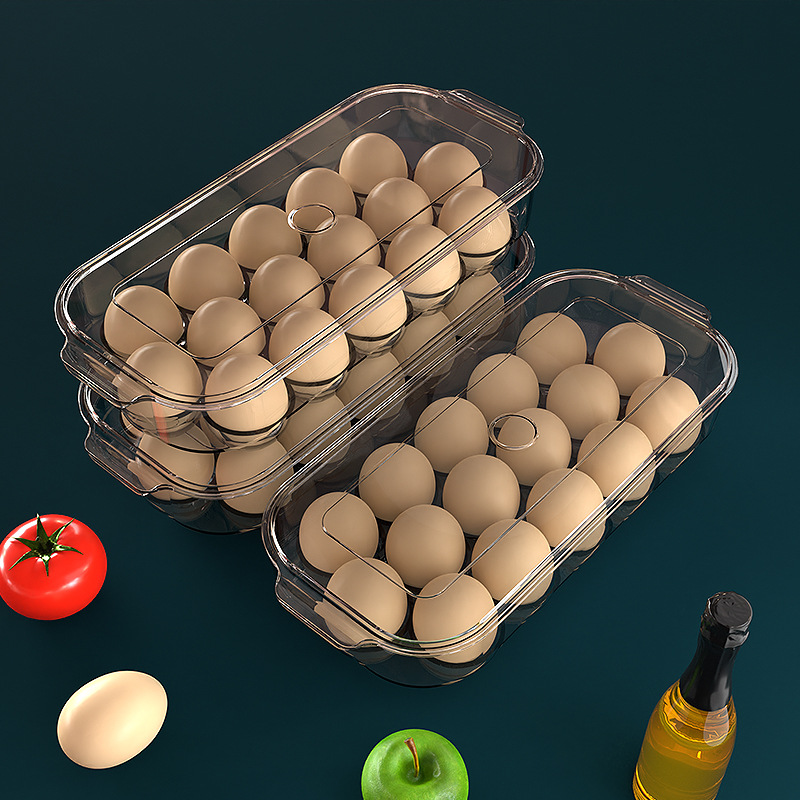 Transparent PET Refrigerator Organizer Bins Stackable Freezer Food Storage Container Home Food Storage Box