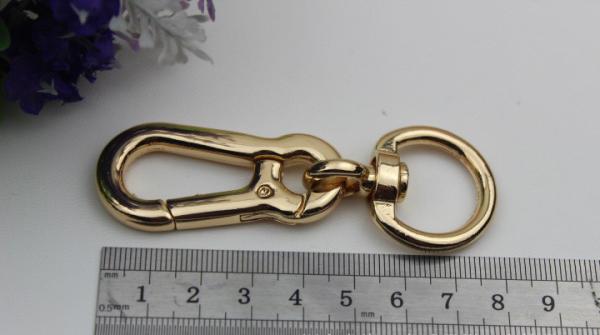 Bag hardware products 20 mm gold & nickel metal swivel eye bolt zinc snap hook