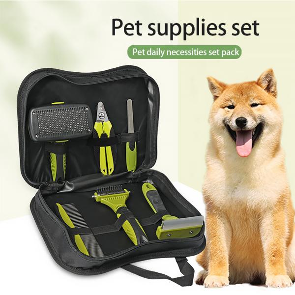 Customized Dog Brush Set Pet Cleaning Kit 6 In 1 Pet Grooming Tool