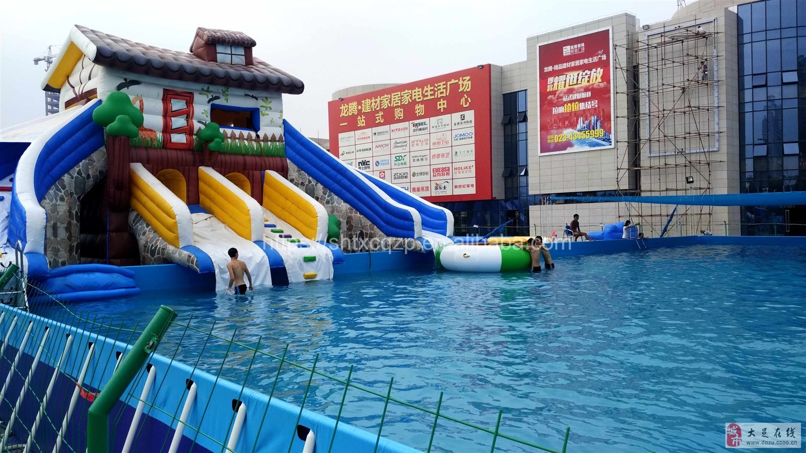 Factory Price Inflatable Custom Land Water Park High Quality PV Inflatable Water Slide with Swimming Pool Water Play Equipment