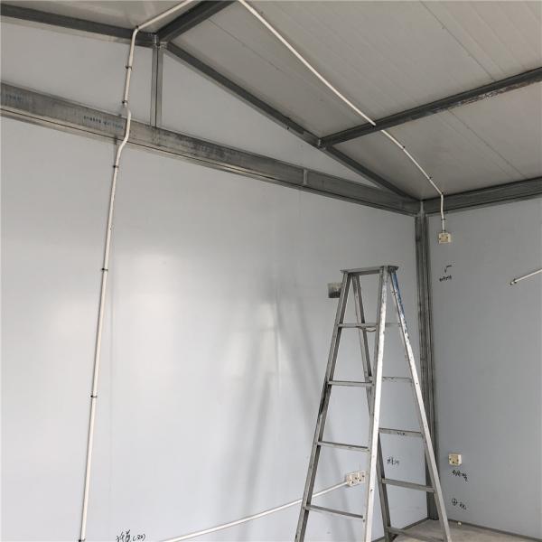 hogares de acero del envase del metal del sitio 25m2 del panel de bocadillo de 100m m EPS 1