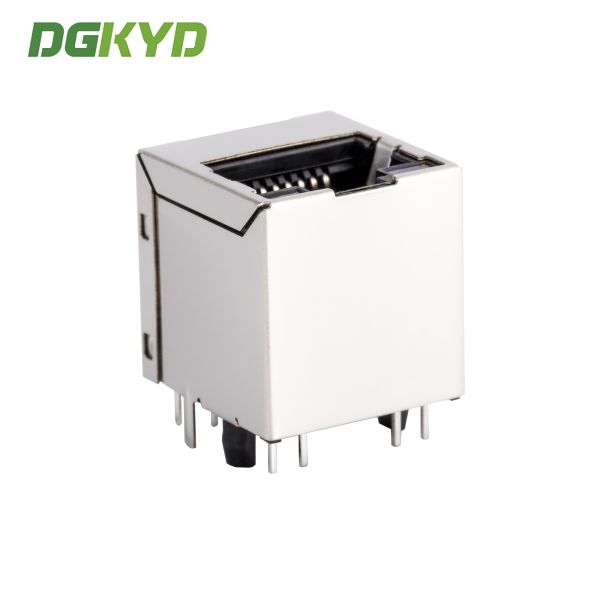 KRJ-1812QGGOYNL Vertical RJ45 Connector Gigabit Network Interface Industrial Ethernet Socket Vertical entry cat6 RJ45 connector Gigabit Magnetic Jack w / bi - color LED
