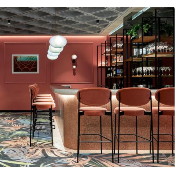 New Arrival Wholesale Cheap Modern Design Velvet Fabric Dining Chairs Tall Bar Chair