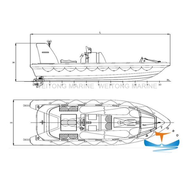 15-72 Person Lifeboat Rescue Boat Open Type Simple Structure With Yanmar Engine