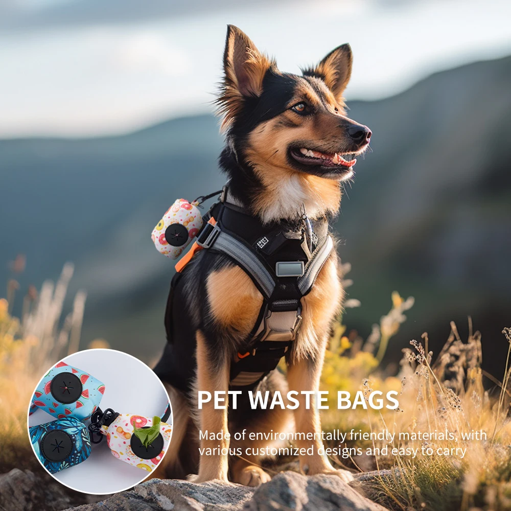 Dog Poop Bag Dispenser Water-Repellent Neoprene Portable Pet Waste Bag Carrier