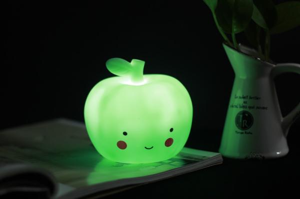 New Design Eco-Friendly Fruits Apple shape LED Flashing Night Light for Decoration
