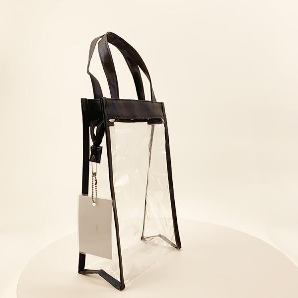 New Style Clear Plastic PVC Zipper Bag For Comestics with PU Handle