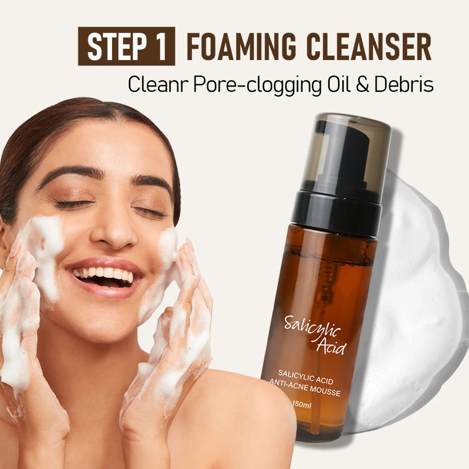 OEM ODM Brand Skin Care Set Salicylic Acid Anti acne&Acne Removing face cream Moisturizing Repair Brightening Skin Color Facial essence Moisturizing Toner facial mask