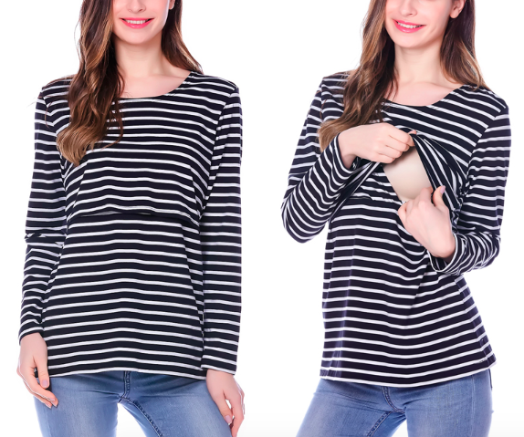 Long Sleeve pregnant women casual feeding for maternity clothes