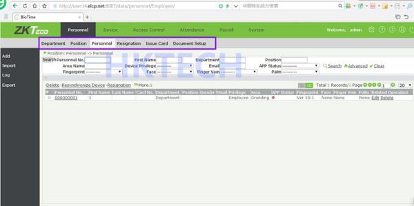 BioTime8.0 BioTime7.0 fingerprint time attendance software