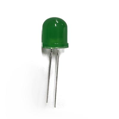 10mm 30mA Round 90mw Through Hole LED Green Diffused 5v Panel Mount LED