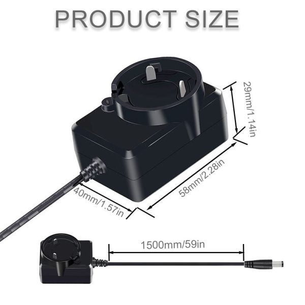 12V 24V Neon Light Power Adapter Wall Mount 5.5*2.5mm DC Jack Customizable