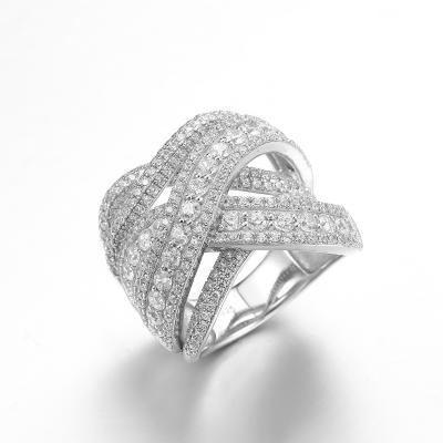 Bloqueio Wraparound dos anéis de Sterling Silver CZ do presente 925 do aniversário