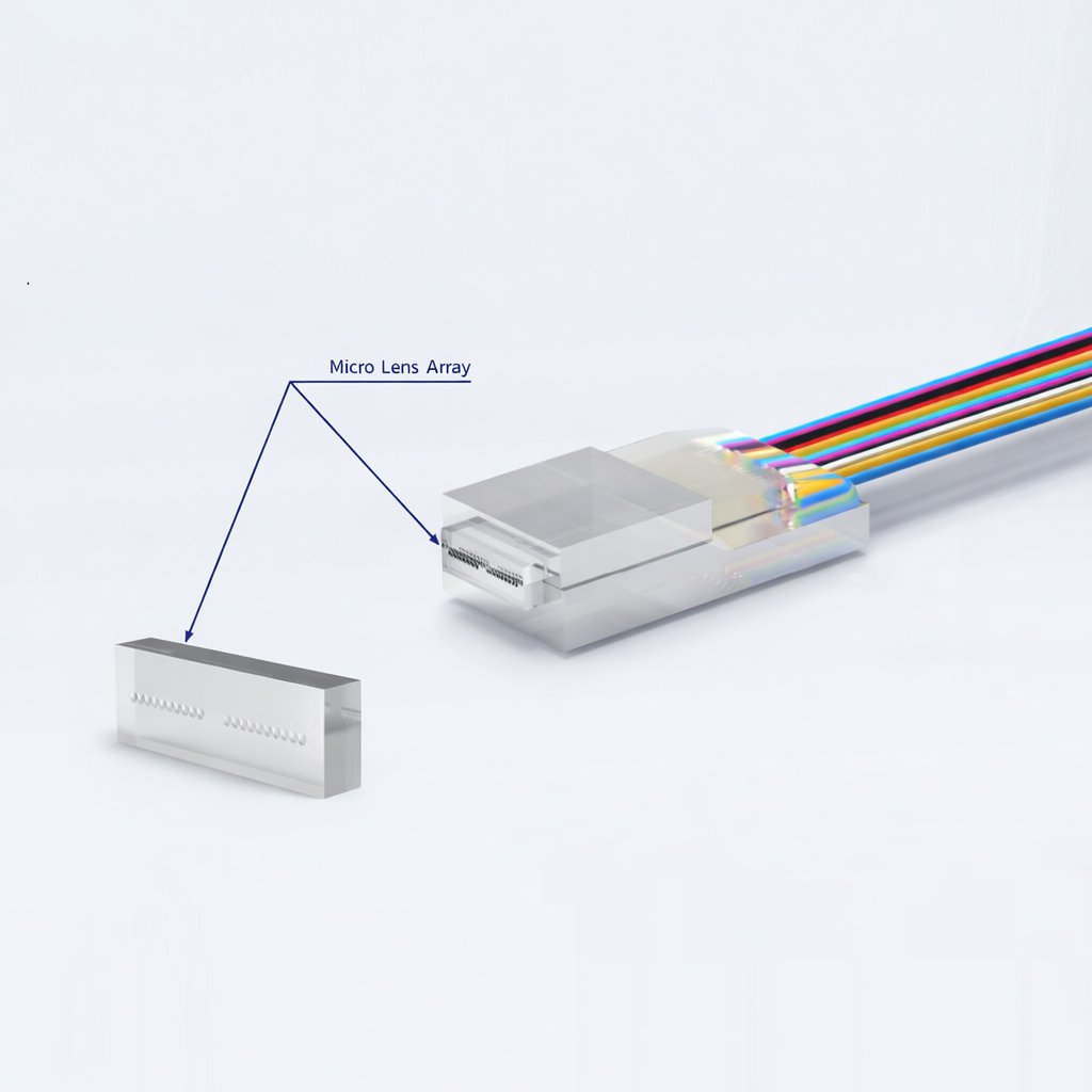 PIC Coupling Lensed Fiber Array Unit 1CH 2CH 4CH 8CH 12CH 16CH 24CH 32CH 48CH