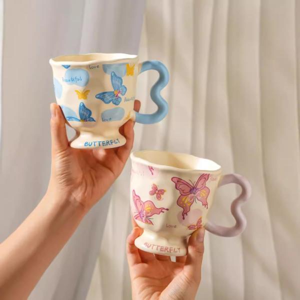 Butterfly Ceramic Mug with USB Heating Base 300ml