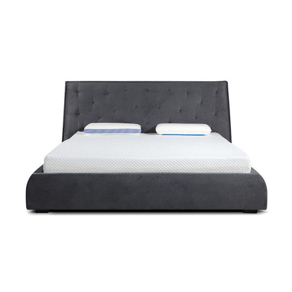 11068 Hot Selling Soft Bed Light Grey /Dark Grey Queen Bed Cotton Comfortable Bed