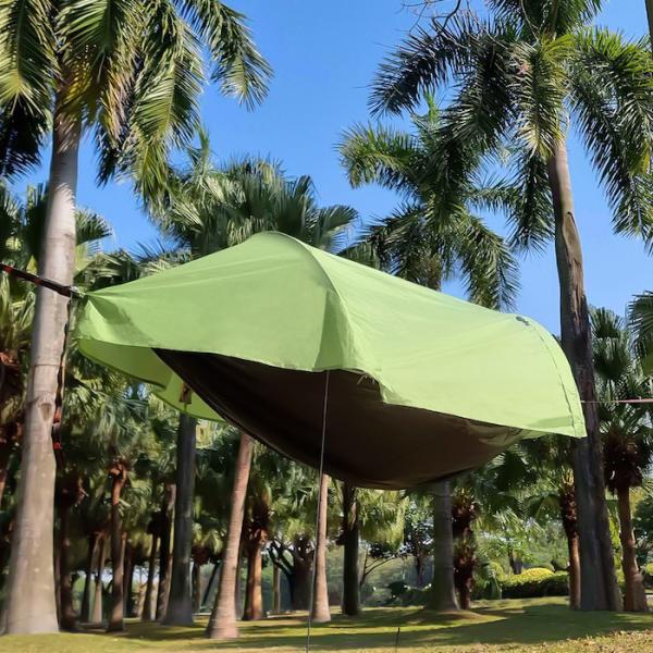 270*140CM Внешний желтый водонепроницаемый 210T Полиэстер портативный палатка для кемпинга 70D Ripstop нейлонная москитная сетка гамак 2 в 1