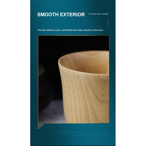 Japanese Creative Wooden Coffee Mug Household Solid Wood Handle Handy Cup