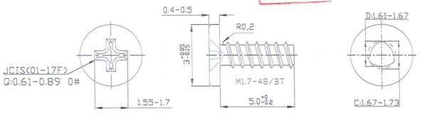 M1.7x5mm Black Zinc Steel Cross Head Machine Screws
