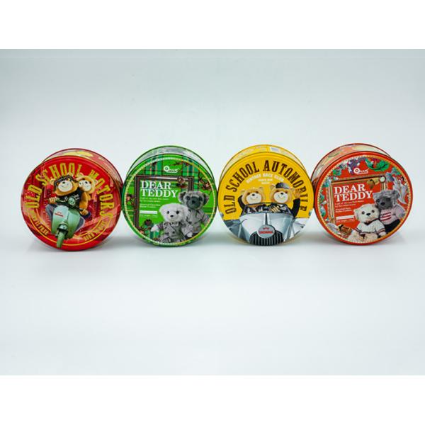 Изготовленный на заказ кофе жестяных коробок печенья медведя 0.21MM красит круглую упаковку олова металла чая