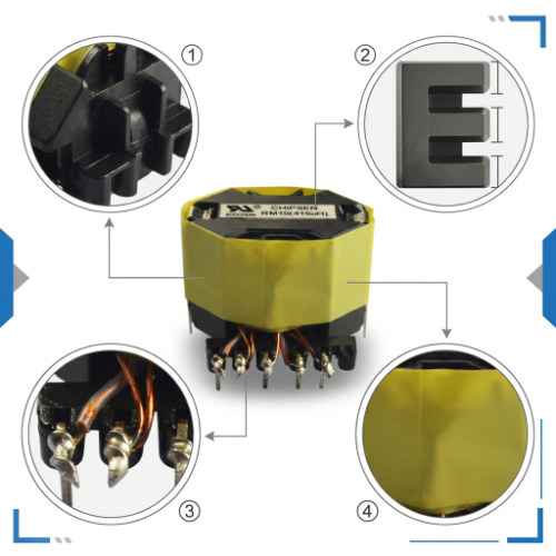 Compact Shielded RM6 High Frequency SMPS Transformer Low Loss Stable For DC Power