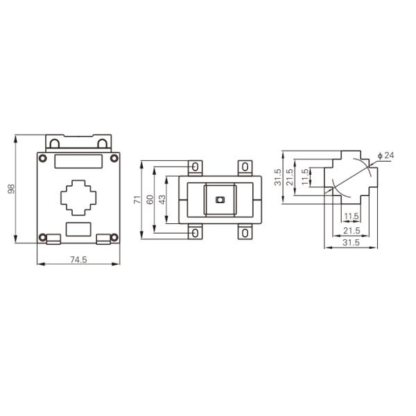 MSQ-30 current transformer 40/5a busbar current transformer