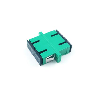 SC APC Dustproof Duplex Coupler com conexão ativa de fibra óptica verde de 2 portas