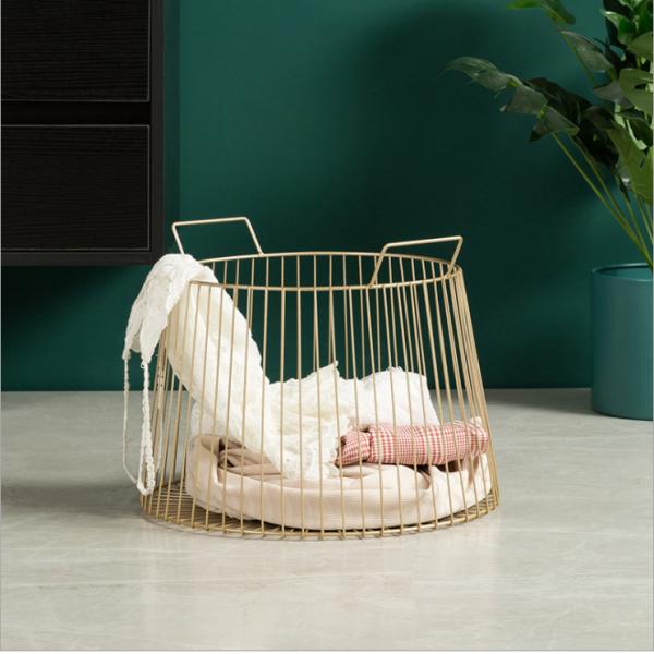 Nordic Metal Basket Iron Hotel Dirty Clothes Basket Bathroom Basket Toy Basket