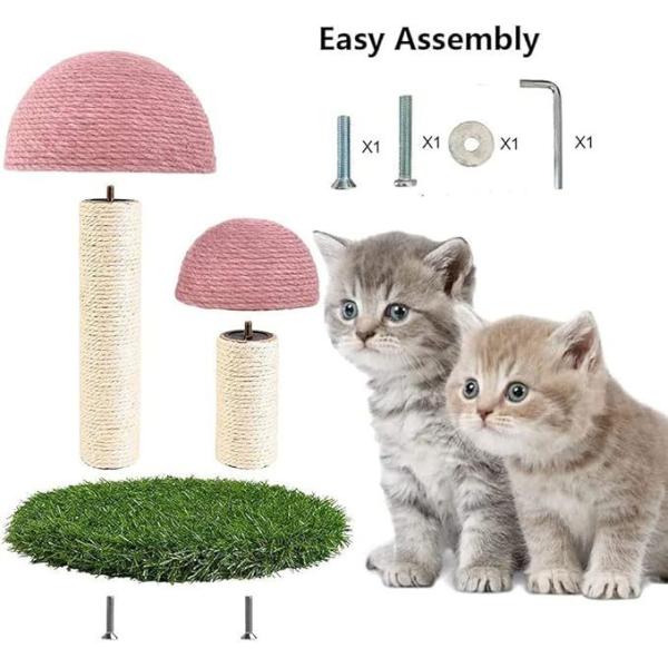 Indoor Kitten Climbing Post Sustainable Mushroom Cat Scratching Post with Interactive Toy