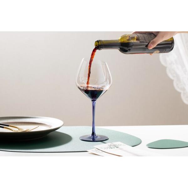 Lead Free 550ml Glass Drinking Goblets 19 Ounce Angled Iridescent Wine Glasses